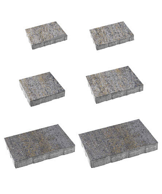 Тротуарная плитка АНТАРА - Искусственный камень Базальт, комплект из 6 видов плит